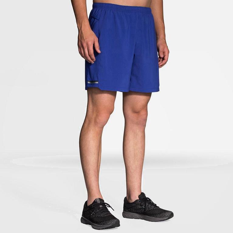 Brooks Sherpa 7 2-In-1 NZ - Men's Running Shorts - Blue (39518-LKWE)